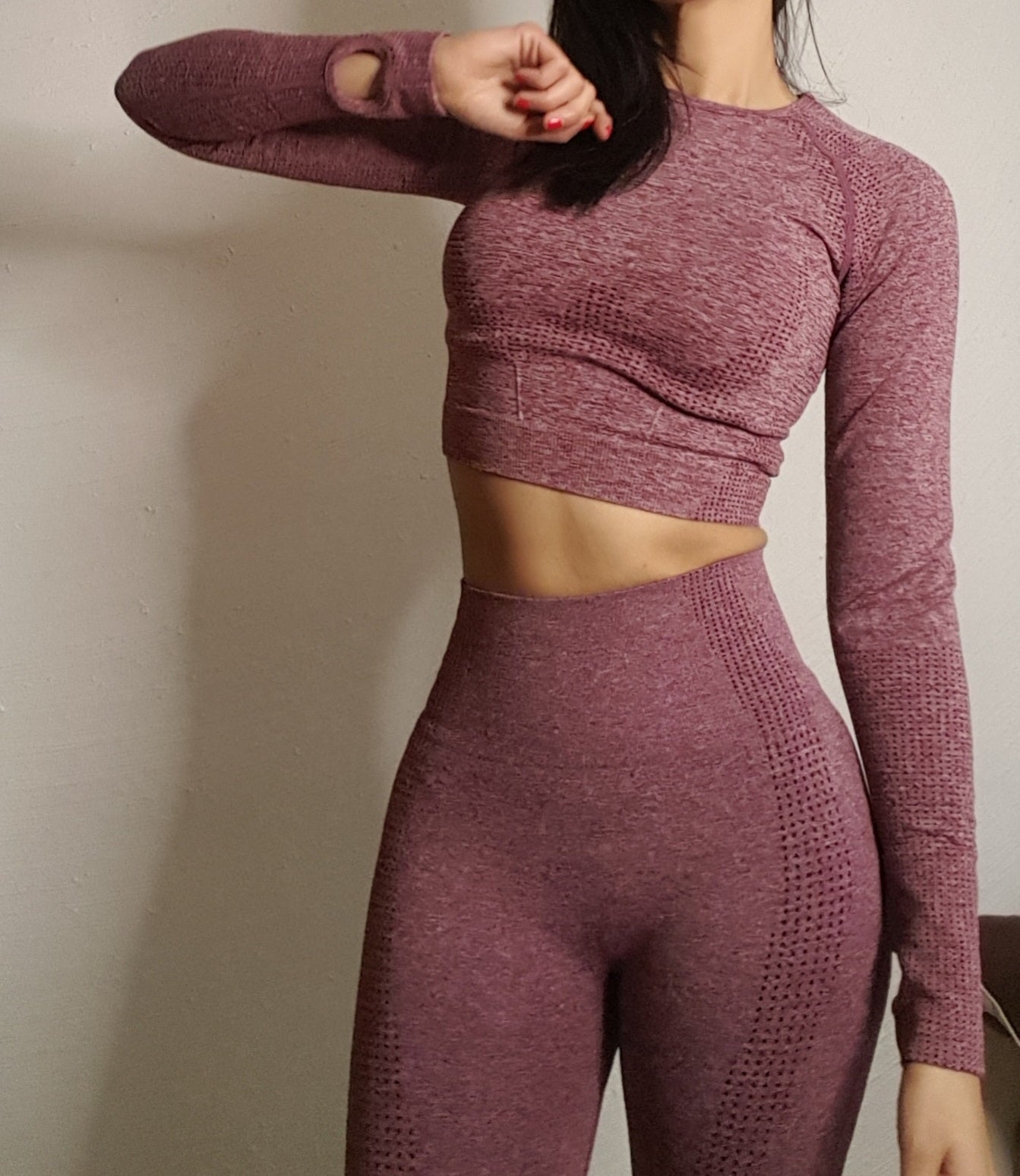 Set Deportivo Manga Larga Red Wine