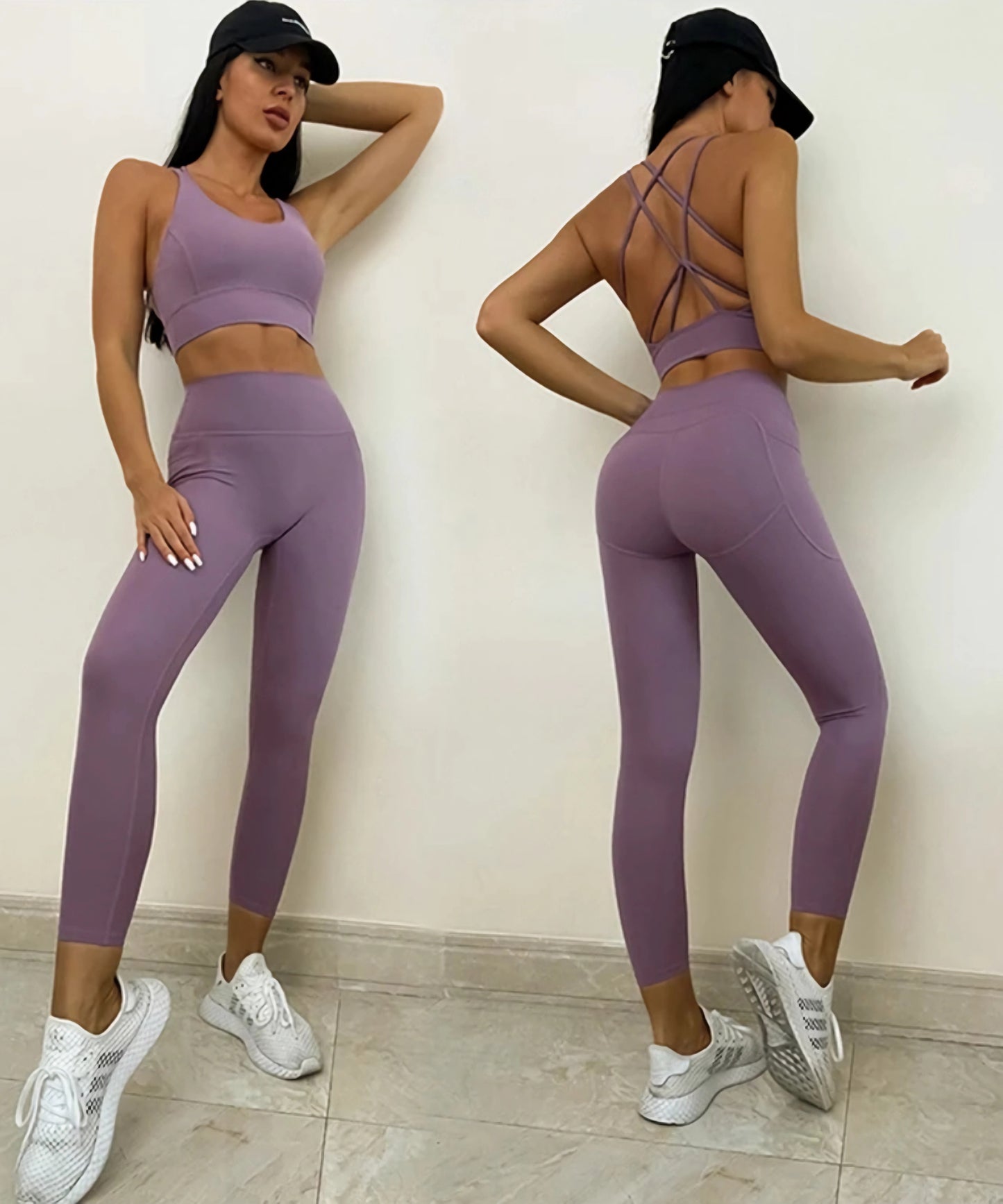 Strappy Cross Back Athletic Set - Oferta!